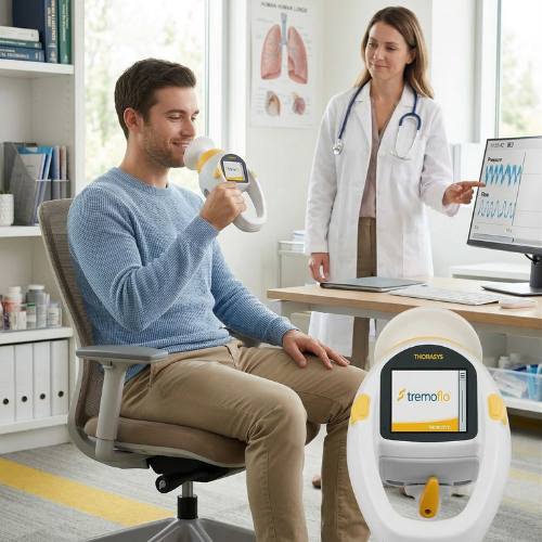 Aparato Tremoflo C2 sobre blanco en uso de consultorio con un paciente