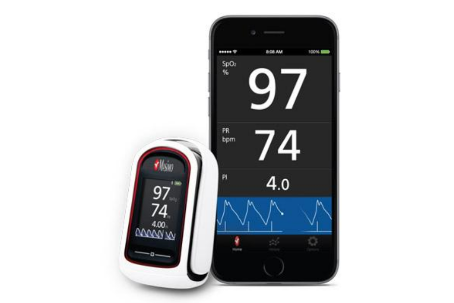 MightySat™ FR Pulsioxímetro con Bluetooth, frecuencia respiratoria Pi y Pvi