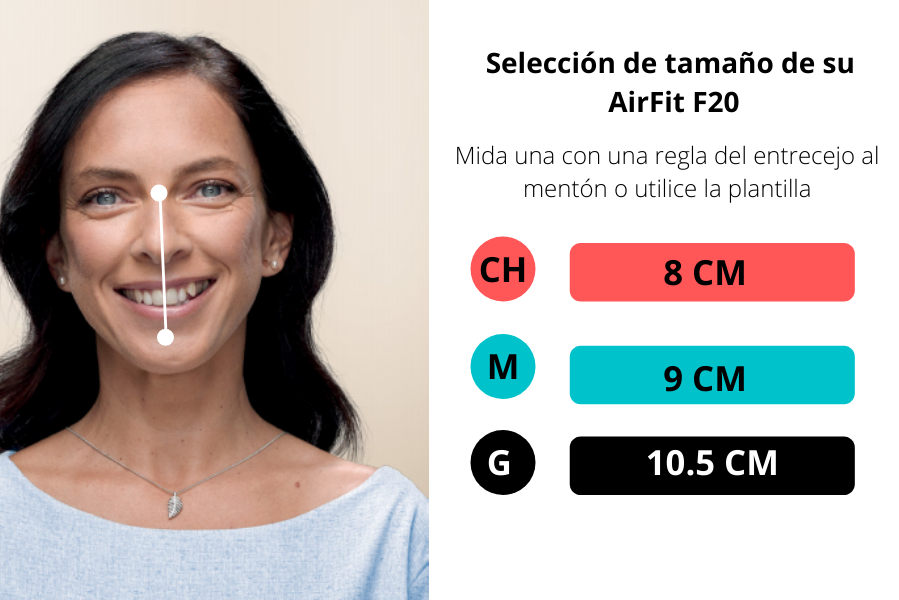 Airfit F20 para Dama Mascarilla Facial para equipos de terapias de sueño