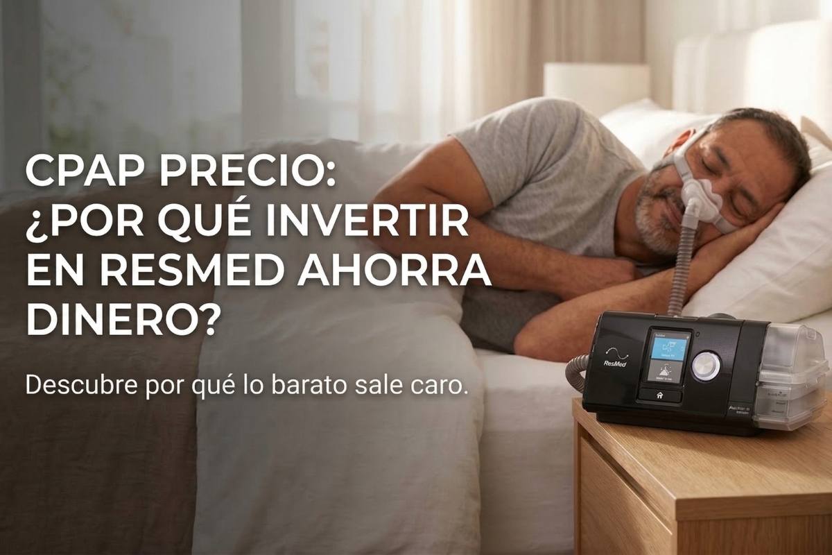 hombre durmiendo mientras sabe que el cpap precio es un ahorro